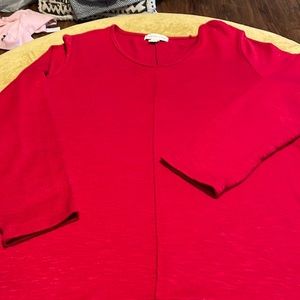 Cold Water Creek PS red long sleeved super soft top